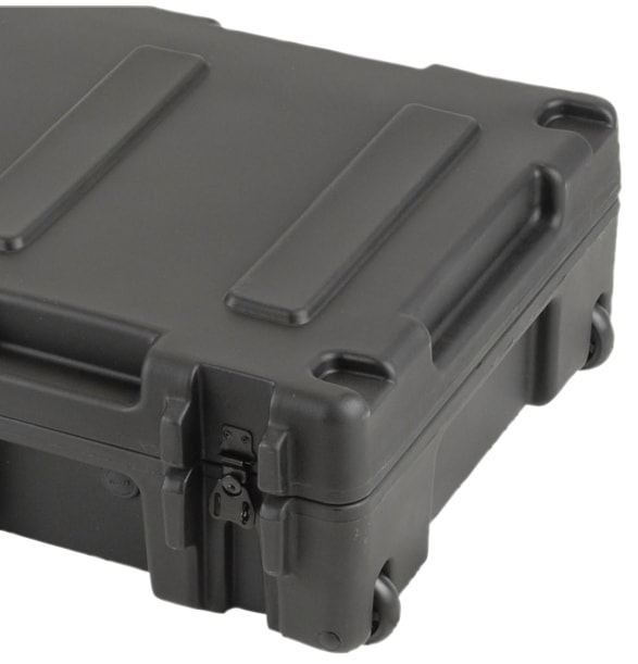 Hard gun case with wheels and wheeled gun cases for transport