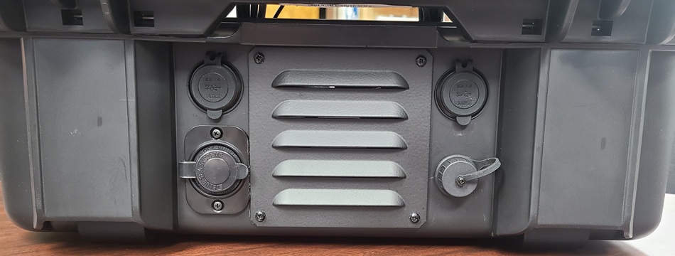 Rugged shipping case in use for equipment protection