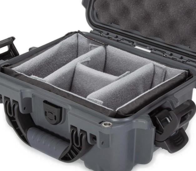 Adjustable padded compartments inside a NANUK case