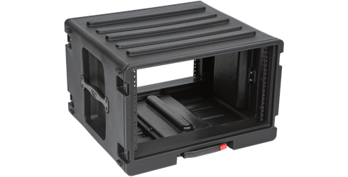SKB rolling rackmount case 1SKB-R6UW - front open