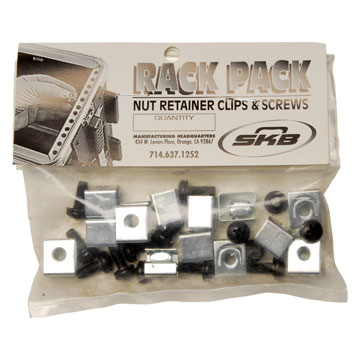 NSN 5340-01-700-9320 SKB 1SKB19-AC1 rack mount hardware kit with black screws and silver nut retainers