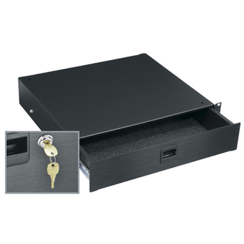 Middle Atlantic 2U Locking Rack Drawer - Black Anodized from Cases2Go