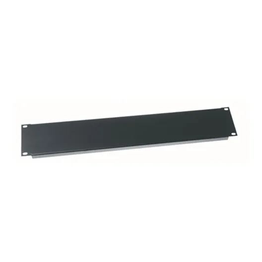 2U Steel Flanged Blank Panel - Black Powder Coat - 12 Pc 