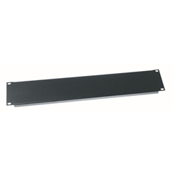 Middle Atlantic 1U Blank Panel - Black Brushed Anodized Front View from Cases2Go2U Steel Flanged Blank Panel - Black Powder Coat from Cases2Go