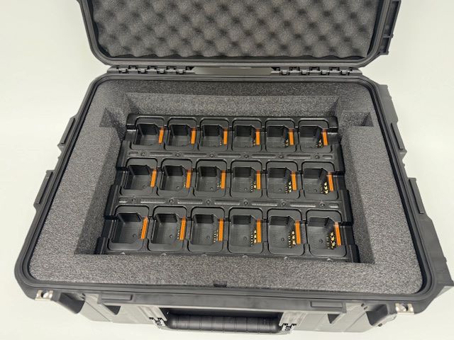 Military radio cases and radio battery charger transport cases