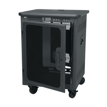 Middle Atlantic PTRK 14U Portable Rolling Rack w/ Door + Marble Top - 24.5 Deep from Cases2Go