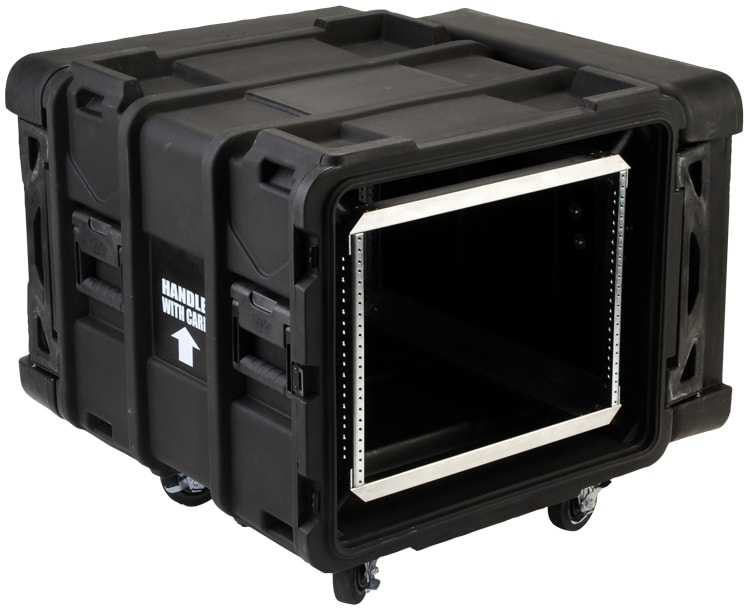 NSN 8145-01-649-3121 SKB 3SKB-R908U24 8U rolling shock rackmount case
