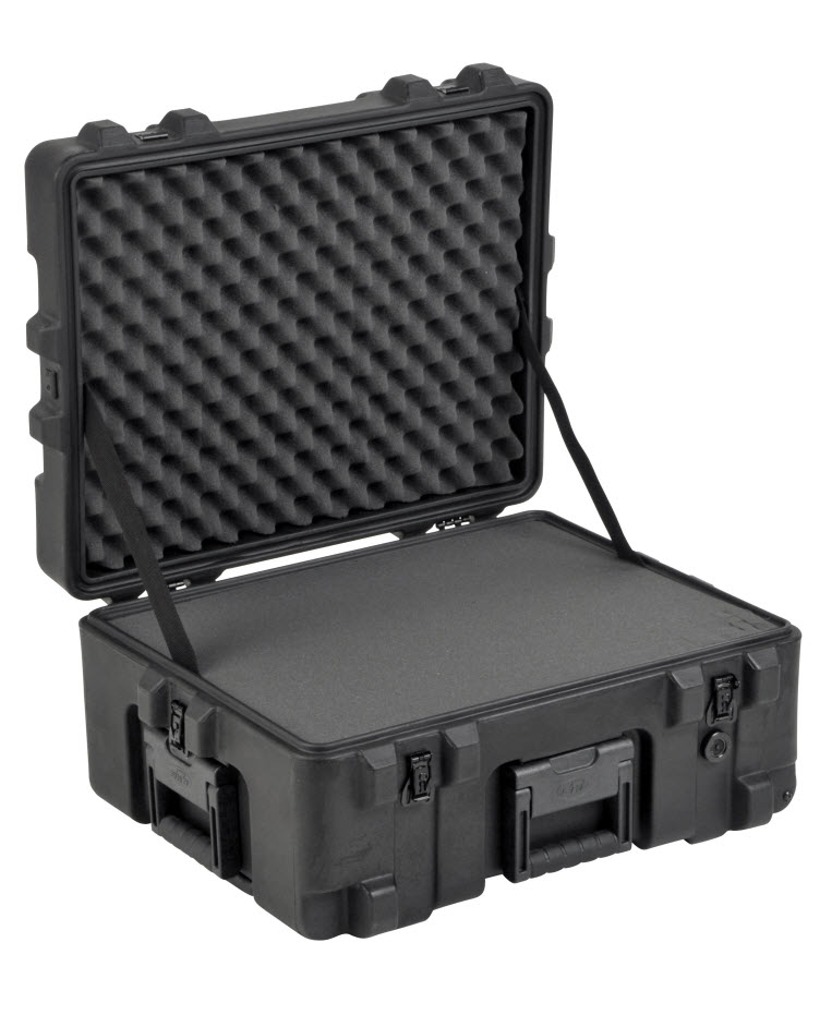 NSN 8145-01-683-7001 SKB 3R2217-10B-CW wheeled rotomolded protective case with cubed foam