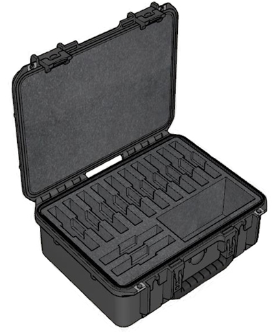 SKB iSeries Shipping Case for 12 Laptops from Cases2Go - open right