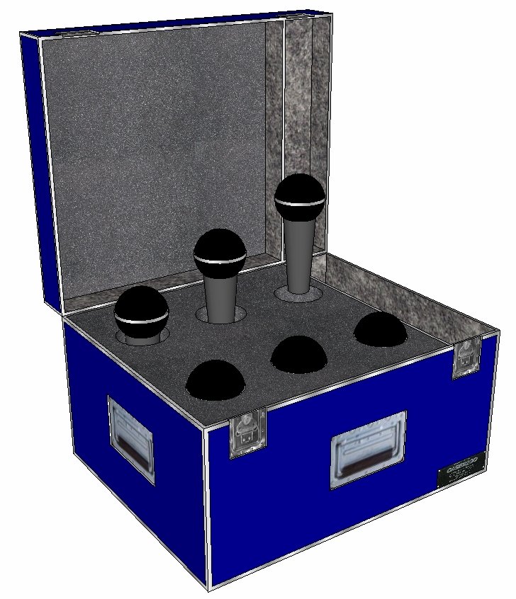 ANVIL ATA Case for 6 Microphones And Accy Compartment